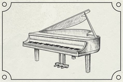 Hand Drawn Grand Piano Vector Illustration 126134 Illustrations