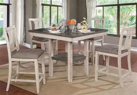 Ann Ii 5 Pc White Counter Height Table Set