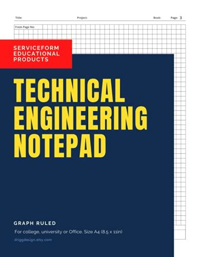Technical Engineering Notepad Graph Paper Notebook Grid Format Quad