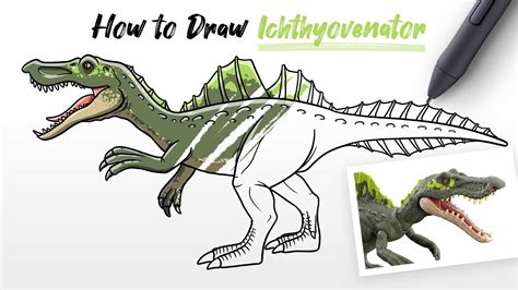 How To Draw Ichthyovenator Dinosaur From Jurassic World Dominion Mattel