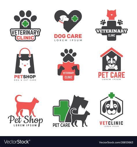 Pets Shop Logo Veterinary Clinic For Domestic Vector Image