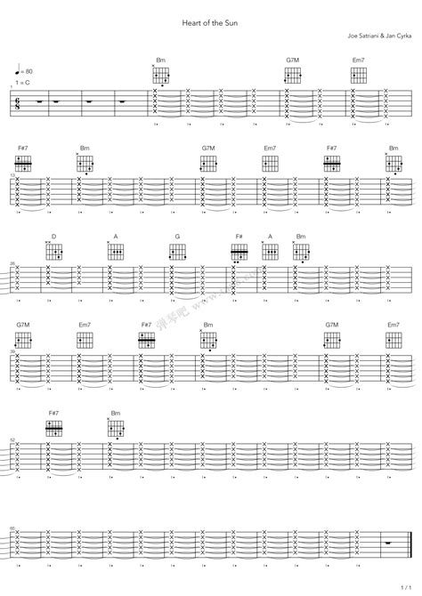 《heart Of The Sun》joe Satriani（六线谱 调六线吉他谱 虫虫吉他谱免费下载