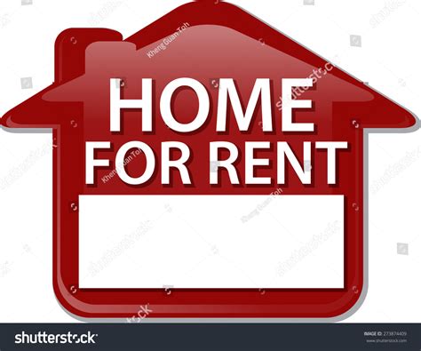 Illustration Concept Clipart For Rent Sign House Renting Vector