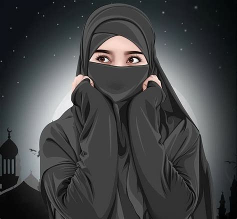 Wallpaper Kartun Hijab Muslimah Berkerudung Panjang Hijab Cartoon
