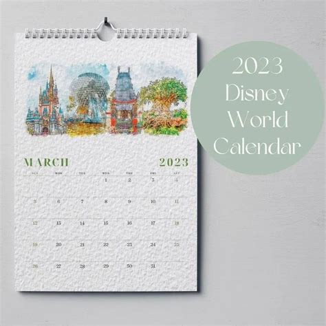 Walt Disney World Watercolour Calendar 2023 Disney Print Etsy Uk In