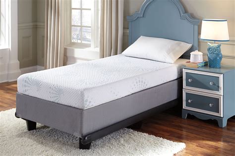 This twin mattress is 12 inches thick and made up of several distinct layers. Kids Bedding Twin Memory Foam Mattress, M80211, Ashley