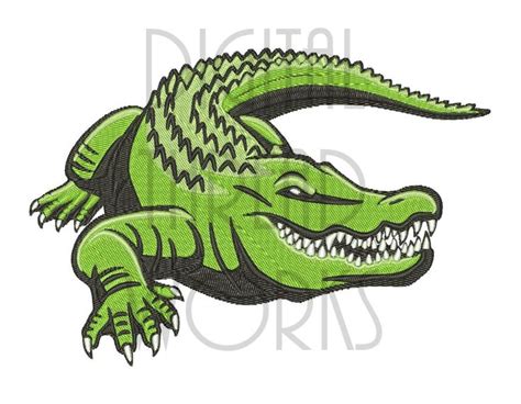 Alligator Machine Embroidery Design For 4x4 5x7 And 6x10 Etsy