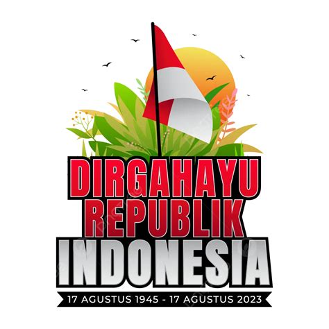 인도네시아 독립 기념일 인사말 벡터 인사말 헛 리 해피 레터링 2023년 인도네시아 독립기념일 Png 일러스트 및 벡터