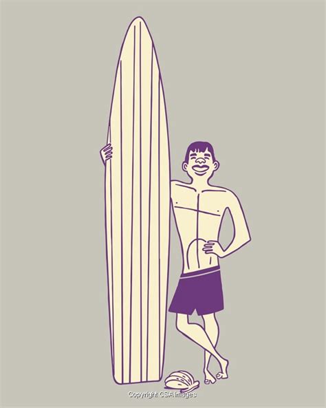 Surfboard Illustrations Unique Modern And Vintage Style Stock