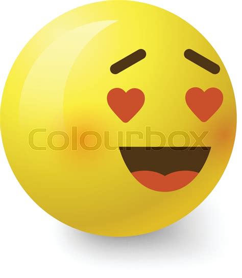 In Love Smiley Icon Cartoon Stock Vector Colourbox