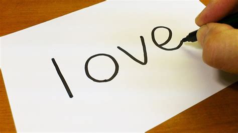 Very Easy How To Turn Words Love Into A Cartoon