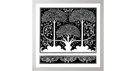 Art Nouveau Tree Beardsley Pattern Poster Zazzle
