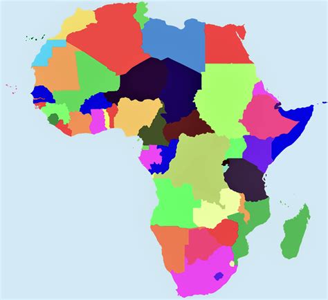 Mapamundi Africa Mudo Color Colourful Map Of Africa Clipart Large