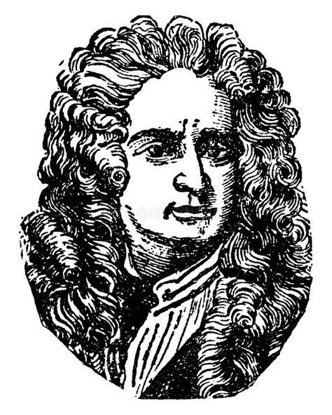Sir Isaac Newton Vintage Illustration Editorial Stock Image