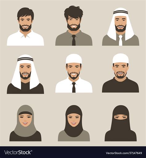 smile arab avatars royalty free vector image vectorstock