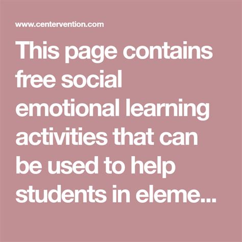 72 Free Social Emotional Learning Activities | Social emotional ...