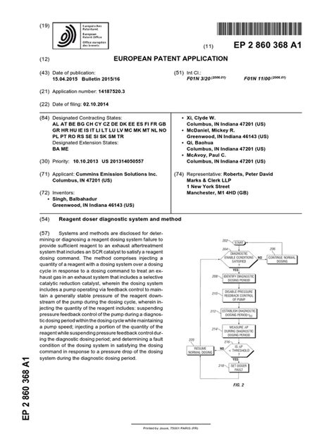 Tepzz 86z 68a T European Patent Application Pdf Fuel Injection