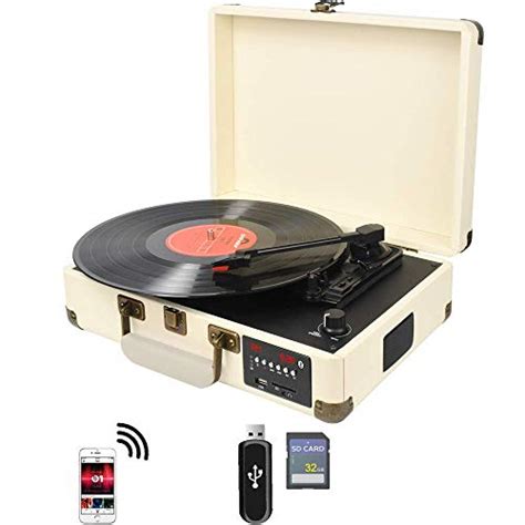 Digitnow Bluetooth Record Player Belt Drive 3 Speed Turntable Built In
