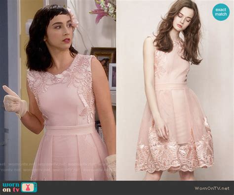 WornOnTV Mandys Pink Embroidered Dress On Last Man Standing Molly