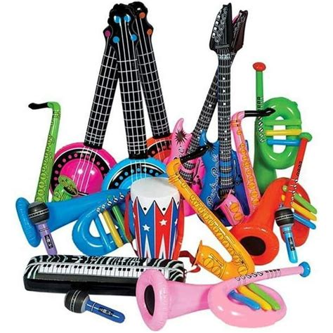 Kicko Rock Band Instrument Inflate Assortment 24 Pack Cool And Fun
