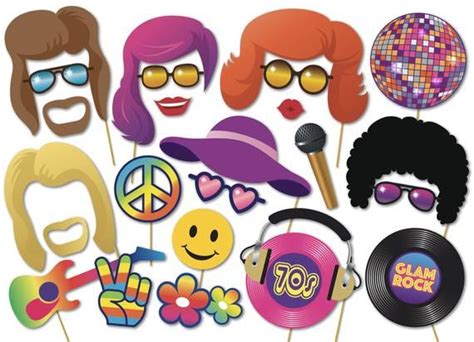 70s Disco Party Photo Booth Props 1970s Glam Rock Theme Etsy Uk