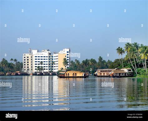 Houseboat On Backwaters In Kerala India Stock Photo Alamy