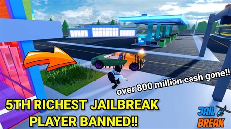 The 5th Richest Jailbreak Player Got Banned Asimo Roblox Jailbreak Youtube