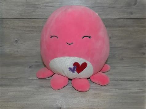 10” Pink Squishmallows Abby Plush Octopus Shiny Sparkle Hearts Kellytoy 19 £395 Picclick Uk