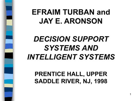 Turban Efraim And Jay E Aronson Decision Support