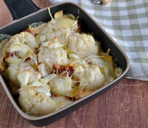 Gratin de chou - fleur au chorizo et au chèvre