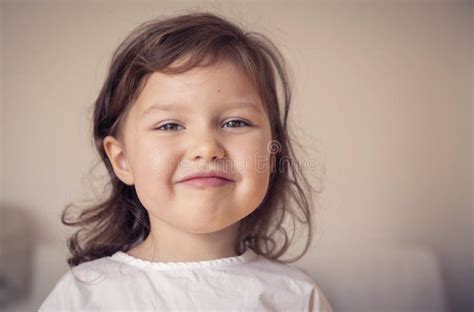 Close Up Portrait Of A Cute Little Girl Smiling Stock Image Image Of