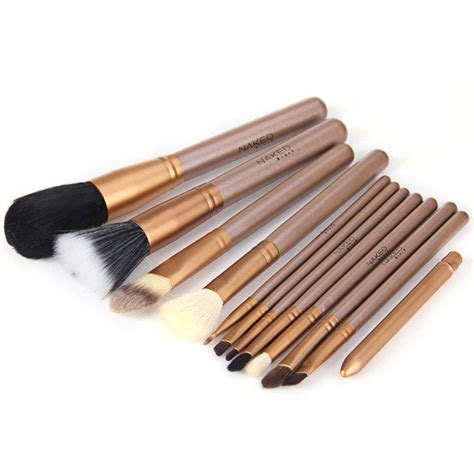 2018 12pcs Naked Makeup Brushes Soft Cosmetic Face Brush Kit With Zippered Leather Pencil Bag In