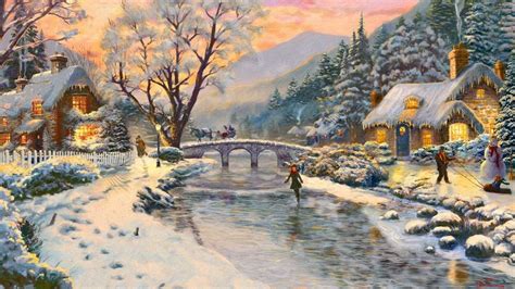 Winter Scenery Winter Pictures Thomas Kinkade Paintings