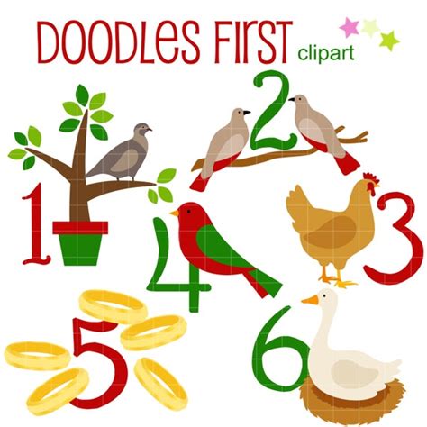 Items Similar To 12 Days Of Christmas 1 6 Digital Clip Art For