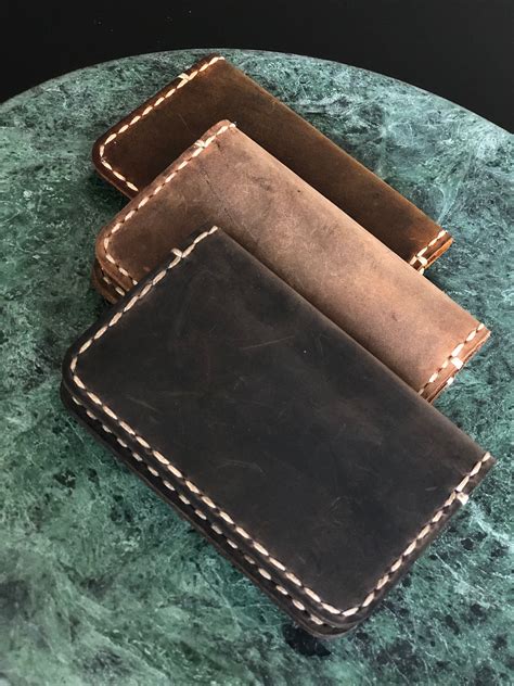 Minimalist Leather Wallet Distressed Leather Wallet Etsy
