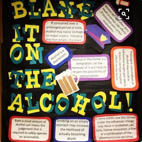 Blame It On The Alcohol Alcohol Awareness Bulletin Board Alcohol