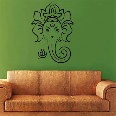 Sacred Ganesha Hindu God Wall Sticker Headboard Living Room Decorative