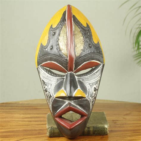 Unicef Market Colorful Hand Carved And Painted Ghana African Mask