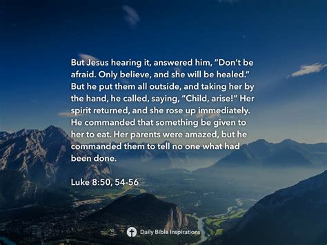 Luke 8:50, 54-56 | Daily Bible Inspirations