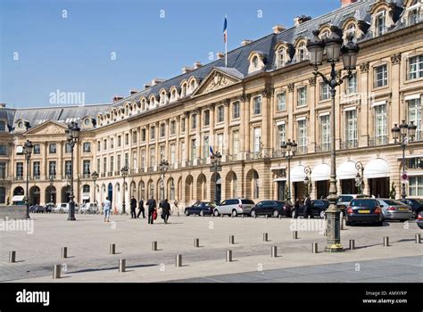 Cars And People In Front Of Hotel Place Vendome Ritz Hotel Paris