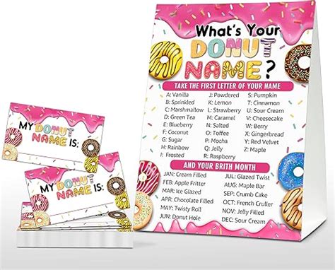 Whats Your Donut Name Game Sweet Donut Birthday Party
