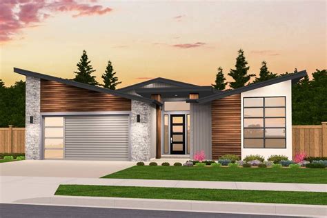 Exclusive One Story Modern House Plan With Open Layout 85234ms