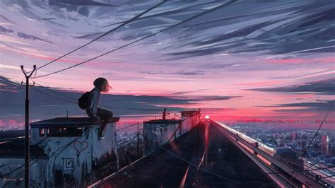 Aesthetic Anime Sunset Wallpaper Anime Scenery Scenery Wallpaper