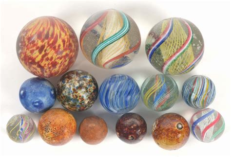 Lot Detail Lot Of 14 Handmade Marbles