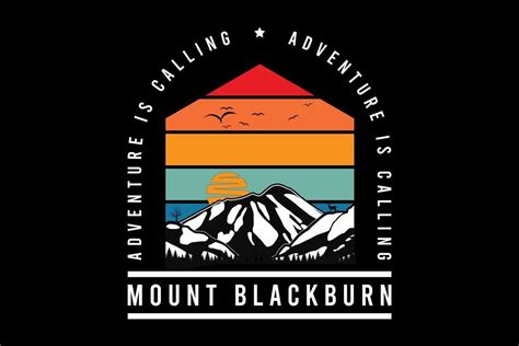 Mount Blackburn Design Silhouette Retro Style 3474044 Vector Art At