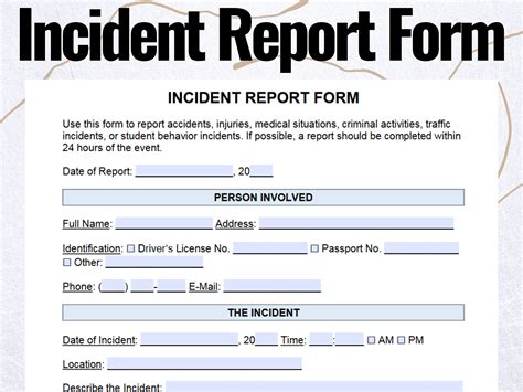 Buy Incident Report Templates Incident Report Form Editable Employee