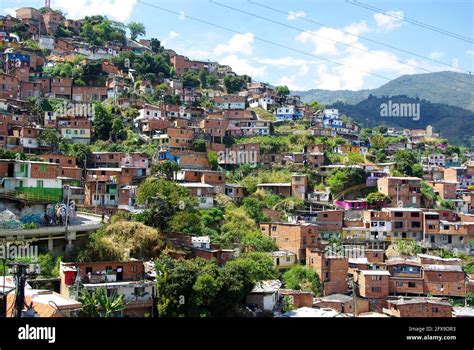 Hillside Urban Scene At Comuna 13 Medellin Colombia Stock Photo Alamy