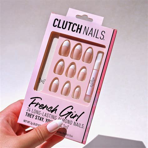 French Girl White French Tip Nails Press On Nails Clutch Nails