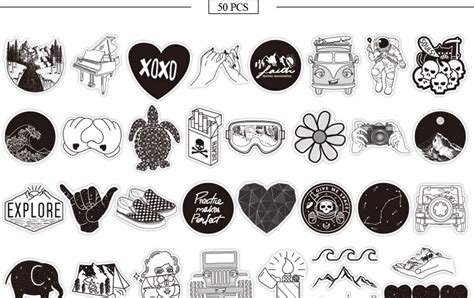 33 Aesthetic Stickers Black And White Caca Doresde