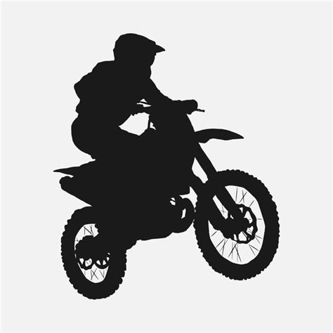 Motocross Rider Silhouette Concept Of Sports Jumping Racing